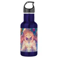 Magical Ethereal Anime Girl  Stainless Steel Water Bottle