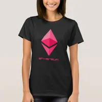 Women's Hot Pink Ethereum ETH Diamond T-Shirt