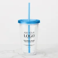 Custom Logo & Text Business Name Promotional Swag Acrylic Tumbler