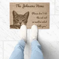 Don’t let the cat out personalizable coir door mat