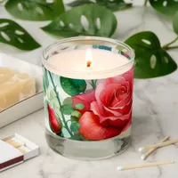 Whimsical Rose Pattern Scented Candle