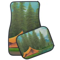 Camping Themed Art | Tent on the Lake in the Woods Car Floor Mat