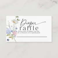 Diaper Raffle with light pink and purple flowers Enclosure Card