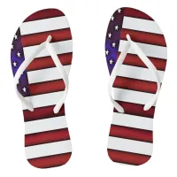 Modern Embossed American Flag Flip Flops