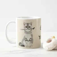 Typography | "Got Yarn" Cat with Knitting Needles Coffee Mug