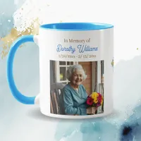 Golden Cross and Flowers Memorial Keepsake Mug