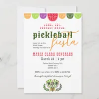 Mexican Fiesta Pickleball Bridal Couples Shower Invitation