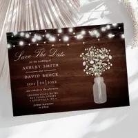 Baby's Breath String Lights Rustic Save The Date