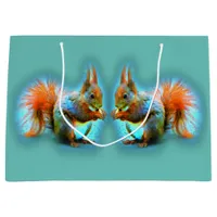 Squirrel in modern style large gift bag