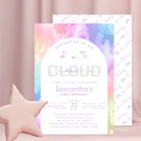 Pastel Cloud Nine 9th Birthday Invitation for Girl