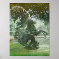 Kansas City Plaza Horse Fountain Poster