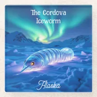 Cordova Iceworm Alaska Keepsake Souvenir  Glass Coaster