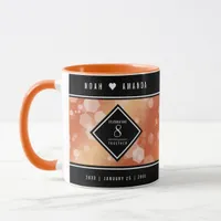 Elegant 8th Bronze Wedding Anniversary Celebration Mug