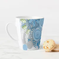 Modern Abstract Floral Latte Mug