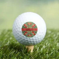 Glowing field of red poppies, personalizable  golf balls