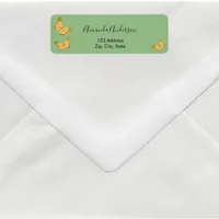 Butterfly sage green gold return address label