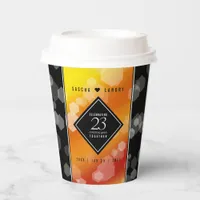Elegant 23rd Imperial Topaz Wedding Anniversary Paper Cups