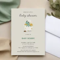 Customizable Green Dino Party Theme Baby Shower Invitation