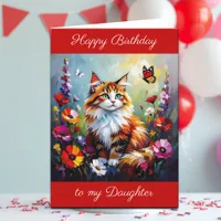  Happy Birthday Daughter | Cute Cat   Card