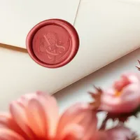 Elegant Vintage Romance Wedding Monogram Script Wax Seal Stamp