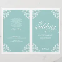 Elegant Wedding Programs -Nadine (Light Turquoise)