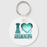 I Love Swimming Keychain