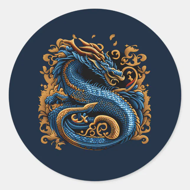 Dragon Medieval Theme Classic Round Sticker