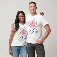 A doctor's stethoscope and a heart T-Shirt