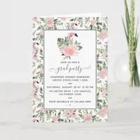 Tropical Pink Flamingo Graduation Party Photo Invitation