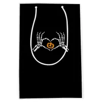 Skeleton Hand Heart Halloween Costume Pumpkin Medium Gift Bag