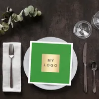 Forest green business logo napkins