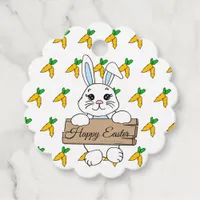 Personalized Happy Easter Bunny Rabbit Favor Tags