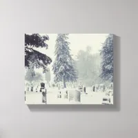 Winter Cemetery Canvas Print