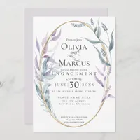Engagement | Dusty Blue and Violet Foliage Invitation