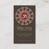 Gold Pink Om Energy Healing Yoga New Age Biz Cards