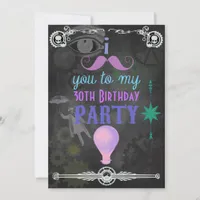 Steampunk Chalkboard Birthday Party Invitation