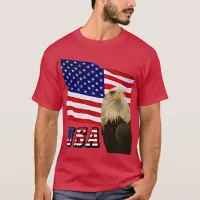 American Bald Eagle USA Flag & Font Unisex T-Shirt