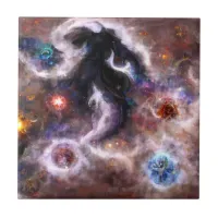 A Captivating Abstract Galactic Nebula Ceramic Tile