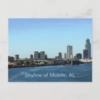 Skyline of Mobile, AL Postcard