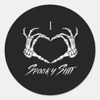 Spooky Classic - Skeleton Hands Heart Classic Round Sticker