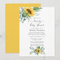 Boho Sunflower Eucalyptus Drive By Shower Invitation