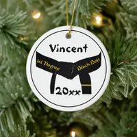 Martial Arts 1st Degree Black Belt Rank Ceramic Ornament