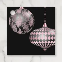 Blush Pink Christmas Damask and Harlequin Favor Tags
