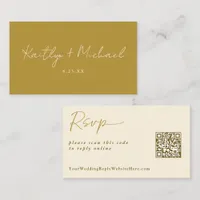 Gold Cream Wedding RSVP Reply Online Card Modern