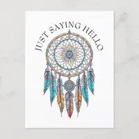 Just Saying Hi | Blue Dreamcatchers Mystical Postcard