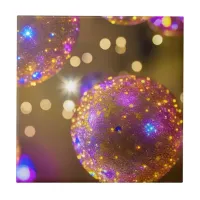 Glittering Orbs - A Dazzling Display Ceramic Tile