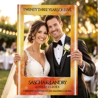Elegant 23rd Imperial Topaz Wedding Anniversary Selfie Frame
