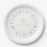 Pink Gold Christmas Fa La La ID1009 Paper Plates