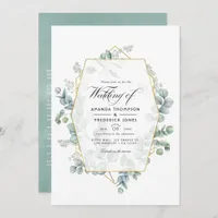 Watercolor Eucalyptus Geometric Wedding Invitation