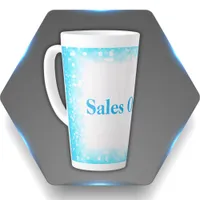 Turquoise on White, Monogram - Glitter | Latte Mug